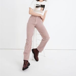 NWT! Madewell The Perfect Vintage Straight Jean Corduroy Pale Thistle Size 32